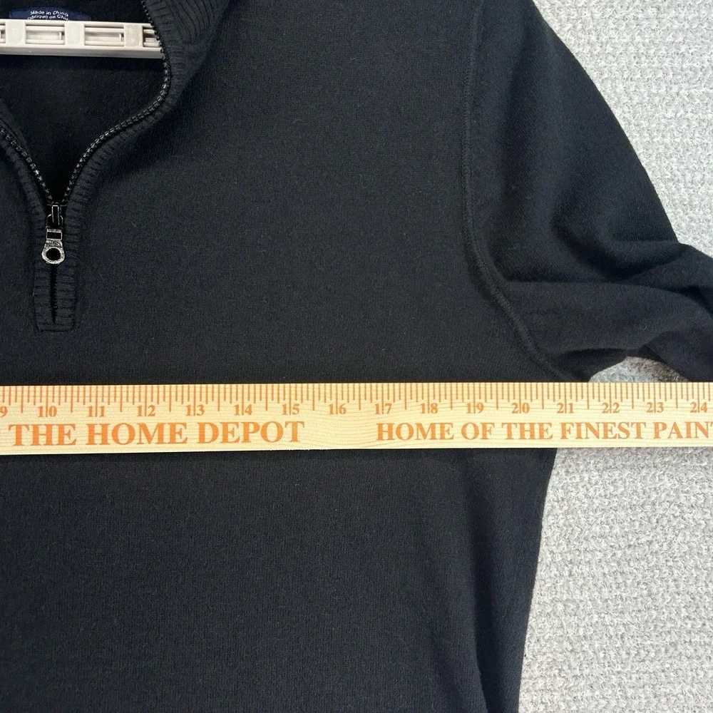 The North Face Sweater Mens Medium Black‎ Wool Blend Pullover 1/4 Zip Hike Camp